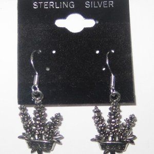Sterling silver& pewter Texas Blue Bonnet earrings
